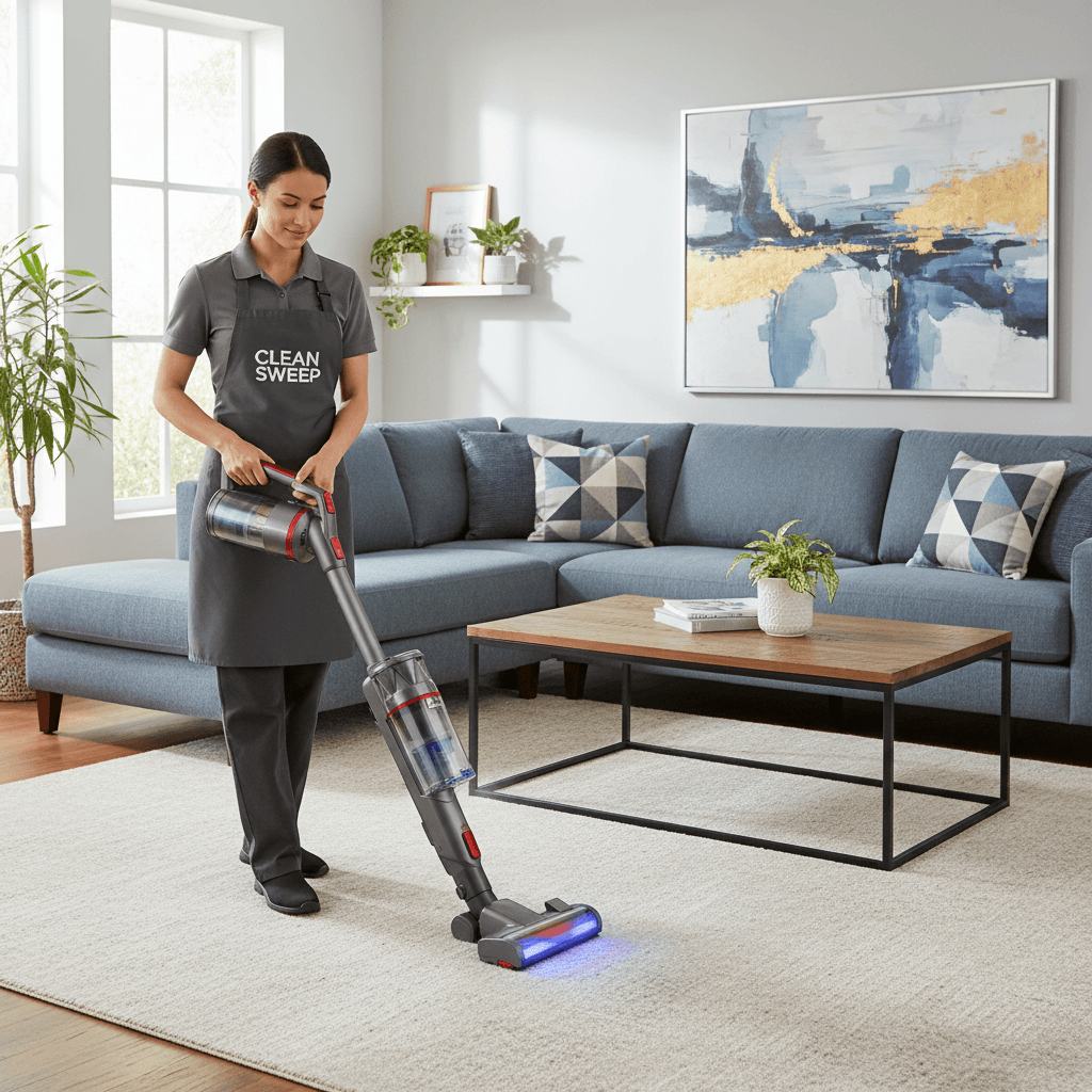 Living room cleaning